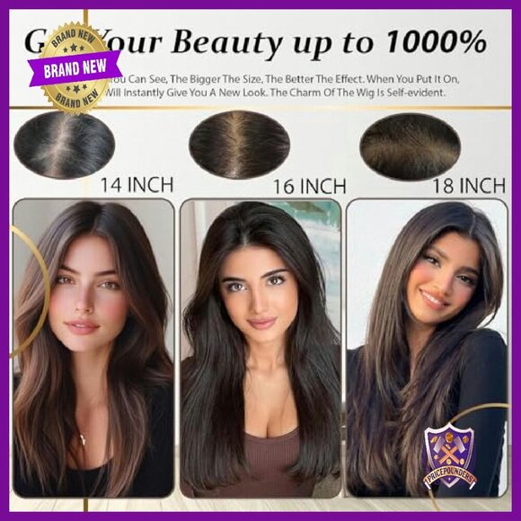 Real Human Hair Topper 14 Inch Clip In Bangs for Thinning Hair